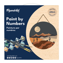 Load image into Gallery viewer, Paint by numbers on Wood Slice - Desert Moonlight