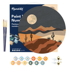Load image into Gallery viewer, Paint by numbers on Wood Slice - Desert Moonlight