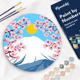Paint by numbers on Wood Slice - Mount Fuji Figured'Art USA