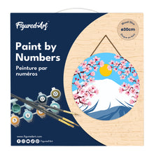 Load image into Gallery viewer, Paint by numbers on Wood Slice - Mount Fuji