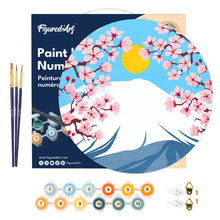 Load image into Gallery viewer, Paint by numbers on Wood Slice - Mount Fuji