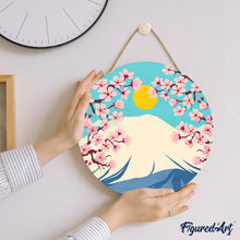 Load image into Gallery viewer, Paint by numbers on Wood Slice - Mount Fuji