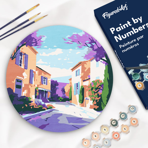 Paint by numbers on Wood Slice - Provence Spring Figured'Art USA