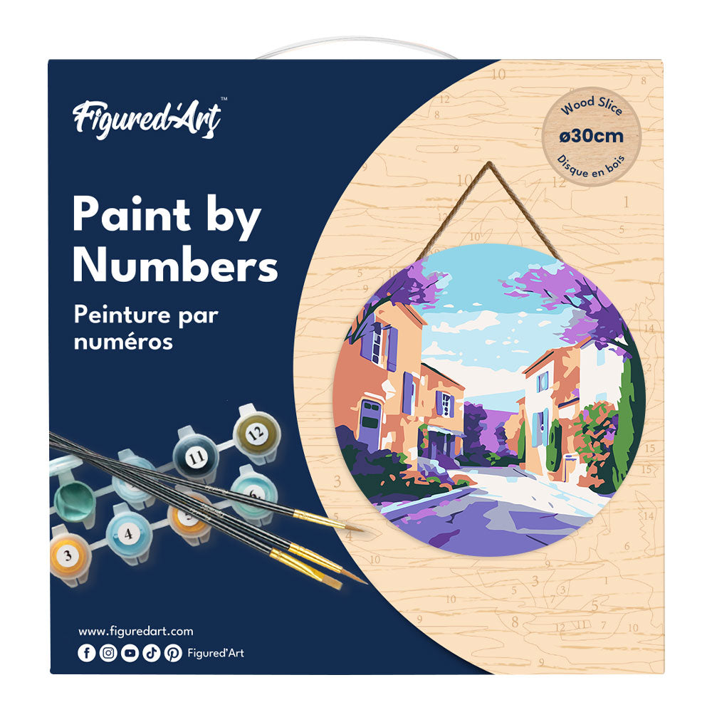 Paint by numbers on Wood Slice - Provence Spring