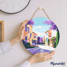 Load image into Gallery viewer, Paint by numbers on Wood Slice - Provence Spring