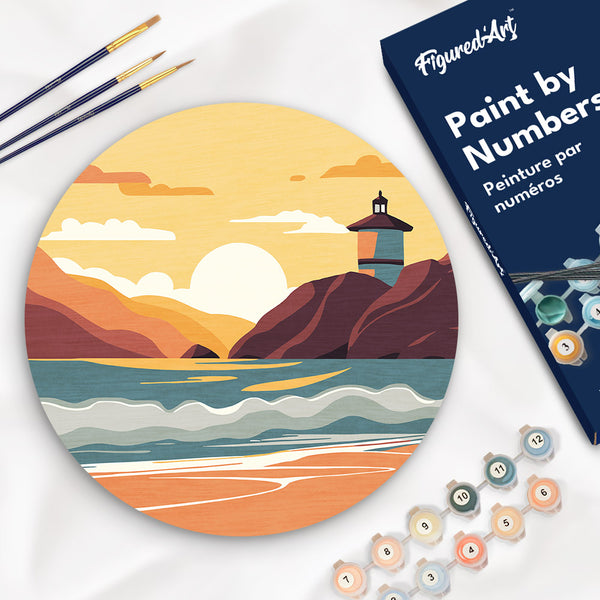 Paint by numbers on Wood Slice - Malibu Figured'Art USA