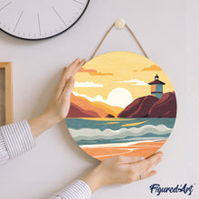 Load image into Gallery viewer, Paint by numbers on Wood Slice - Malibu