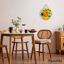Load image into Gallery viewer, Paint by numbers on Wood Slice - Van Gogh - Sunflowers
