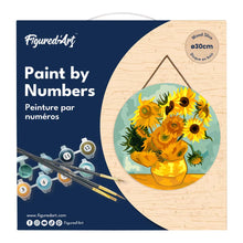 Load image into Gallery viewer, Paint by numbers on Wood Slice - Van Gogh - Sunflowers