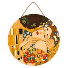 Load image into Gallery viewer, Paint by numbers on Wood Slice - The Kiss - Klimt