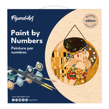 Load image into Gallery viewer, Paint by numbers on Wood Slice - The Kiss - Klimt