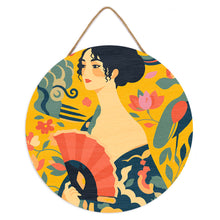 Load image into Gallery viewer, Paint by numbers on Wood Slice - Lady with a Fan - Klimt