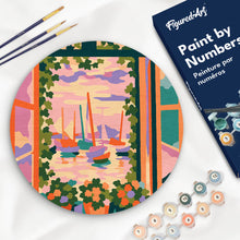Load image into Gallery viewer, Paint by numbers kit Paint by numbers on Wood Slice - The Open Window - Matisse Figured'Art