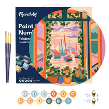 Load image into Gallery viewer, Paint by numbers on Wood Slice - The Open Window - Matisse