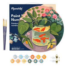 Load image into Gallery viewer, Paint by numbers on Wood Slice - Goldfish - Matisse