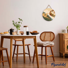 Load image into Gallery viewer, Paint by numbers on Wood Slice - The Creation of Adam - Michelangelo