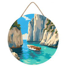 Load image into Gallery viewer, Paint by numbers on Wood Slice - Peaceful Blue Cove