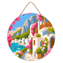 Load image into Gallery viewer, Paint by numbers on Wood Slice - Capri Floral Lane