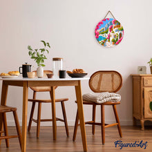 Load image into Gallery viewer, Paint by numbers on Wood Slice - Capri Floral Lane