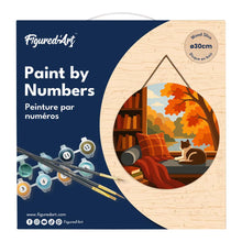 Load image into Gallery viewer, Paint by numbers on Wood Slice - Cat's Fall View