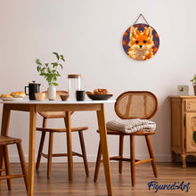 Load image into Gallery viewer, Paint by numbers on Wood Slice - Little Fox with light bulbs