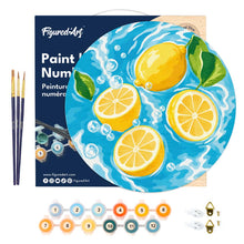 Load image into Gallery viewer, Paint by numbers on Wood Slice - Citrus Breeze
