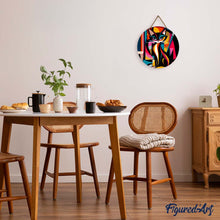Load image into Gallery viewer, Paint by numbers on Wood Slice - Bold Abstract Cat