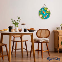 Load image into Gallery viewer, Paint by numbers on Wood Slice - Koi Pond