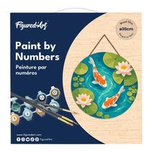 Load image into Gallery viewer, Paint by numbers on Wood Slice - Koi Pond