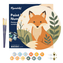 Load image into Gallery viewer, Paint by numbers on Wood Slice - Fox