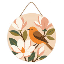 Load image into Gallery viewer, Paint by numbers on Wood Slice - Magnolia Songbird