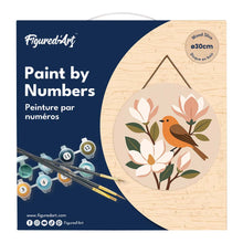 Load image into Gallery viewer, Paint by numbers on Wood Slice - Magnolia Songbird