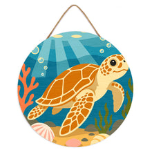 Load image into Gallery viewer, Paint by numbers on Wood Slice - Turtle