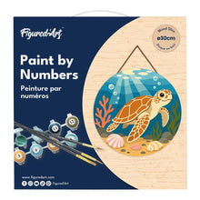 Load image into Gallery viewer, Paint by numbers on Wood Slice - Turtle