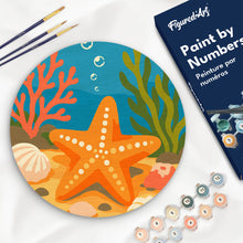 Load image into Gallery viewer, Paint by numbers kit Paint by numbers on Wood Slice - Starfish Figured'Art