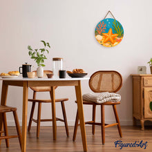 Load image into Gallery viewer, Paint by numbers on Wood Slice - Starfish