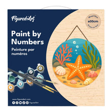 Load image into Gallery viewer, Paint by numbers on Wood Slice - Starfish