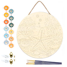Load image into Gallery viewer, Paint by numbers on Wood Slice - Starfish