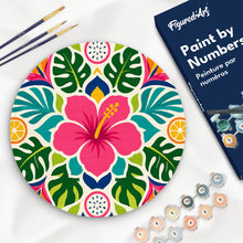 Load image into Gallery viewer, Paint by numbers kit Paint by numbers on Wood Slice - Hibiscus Mandala Figured'Art