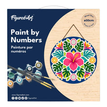 Load image into Gallery viewer, Paint by numbers on Wood Slice - Hibiscus Mandala