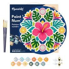Load image into Gallery viewer, Paint by numbers on Wood Slice - Hibiscus Mandala