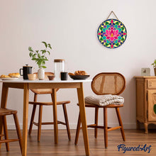 Load image into Gallery viewer, Paint by numbers on Wood Slice - Lotus Mandala