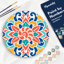 Load image into Gallery viewer, Paint by numbers kit Paint by numbers on Wood Slice - Seashell Mandala Figured'Art