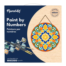 Load image into Gallery viewer, Paint by numbers on Wood Slice - Citrus Mandala