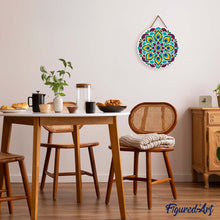 Load image into Gallery viewer, Paint by numbers on Wood Slice - Peacock Mandala