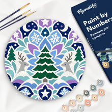 Load image into Gallery viewer, Paint by numbers kit Paint by numbers on Wood Slice - Christmas Mandala Figured'Art