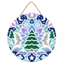 Load image into Gallery viewer, Paint by numbers on Wood Slice - Christmas Mandala