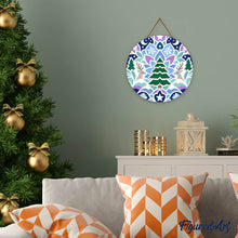 Load image into Gallery viewer, Paint by numbers on Wood Slice - Christmas Mandala