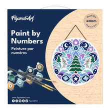 Load image into Gallery viewer, Paint by numbers on Wood Slice - Christmas Mandala