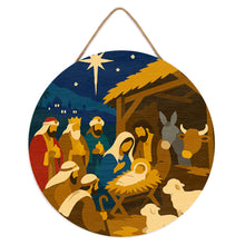 Load image into Gallery viewer, Paint by numbers on Wood Slice - Christmas Nativity